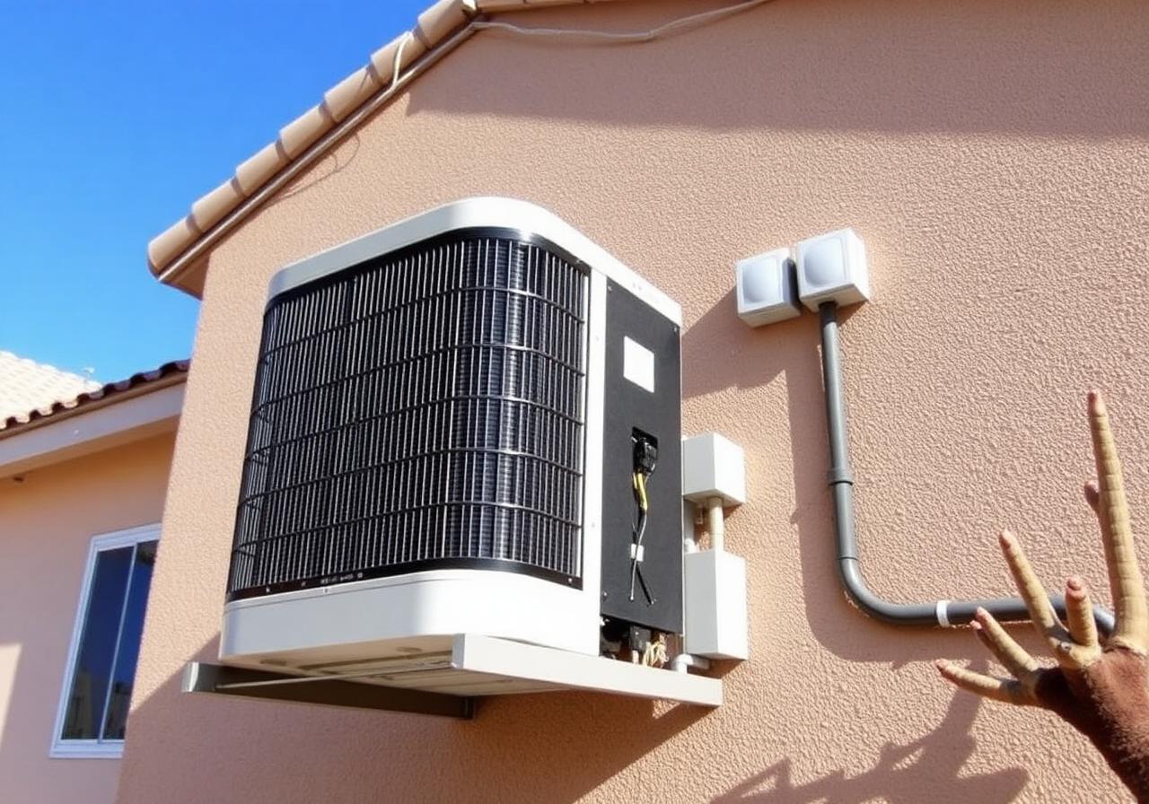 Newly installed central air conditioning system at a Phoenix Valley home by Affordable Comfort